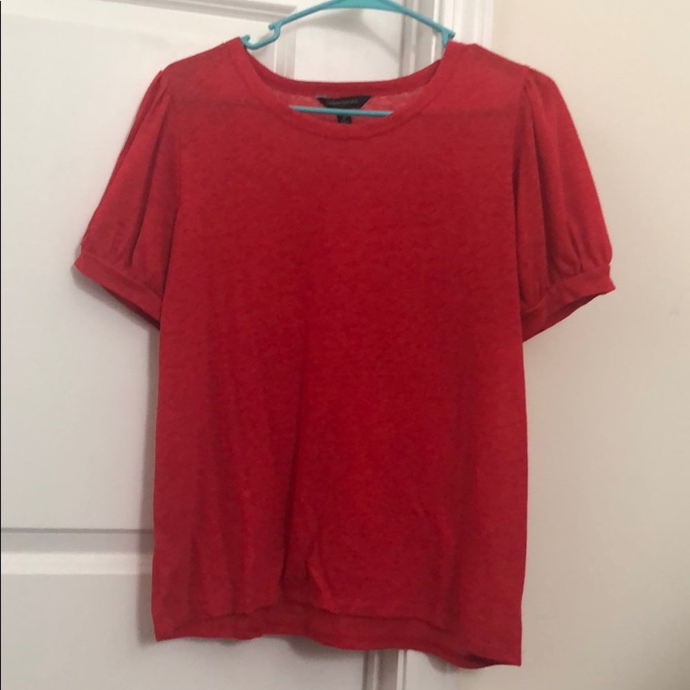 Banana Republica red Puff Sleeve Blouse
